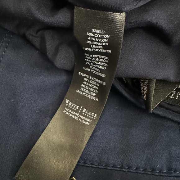 White House Black Market (WHBM) Dark Navy Blue Skirt Suit Silver Tone Hardware - Picture 8 of 11